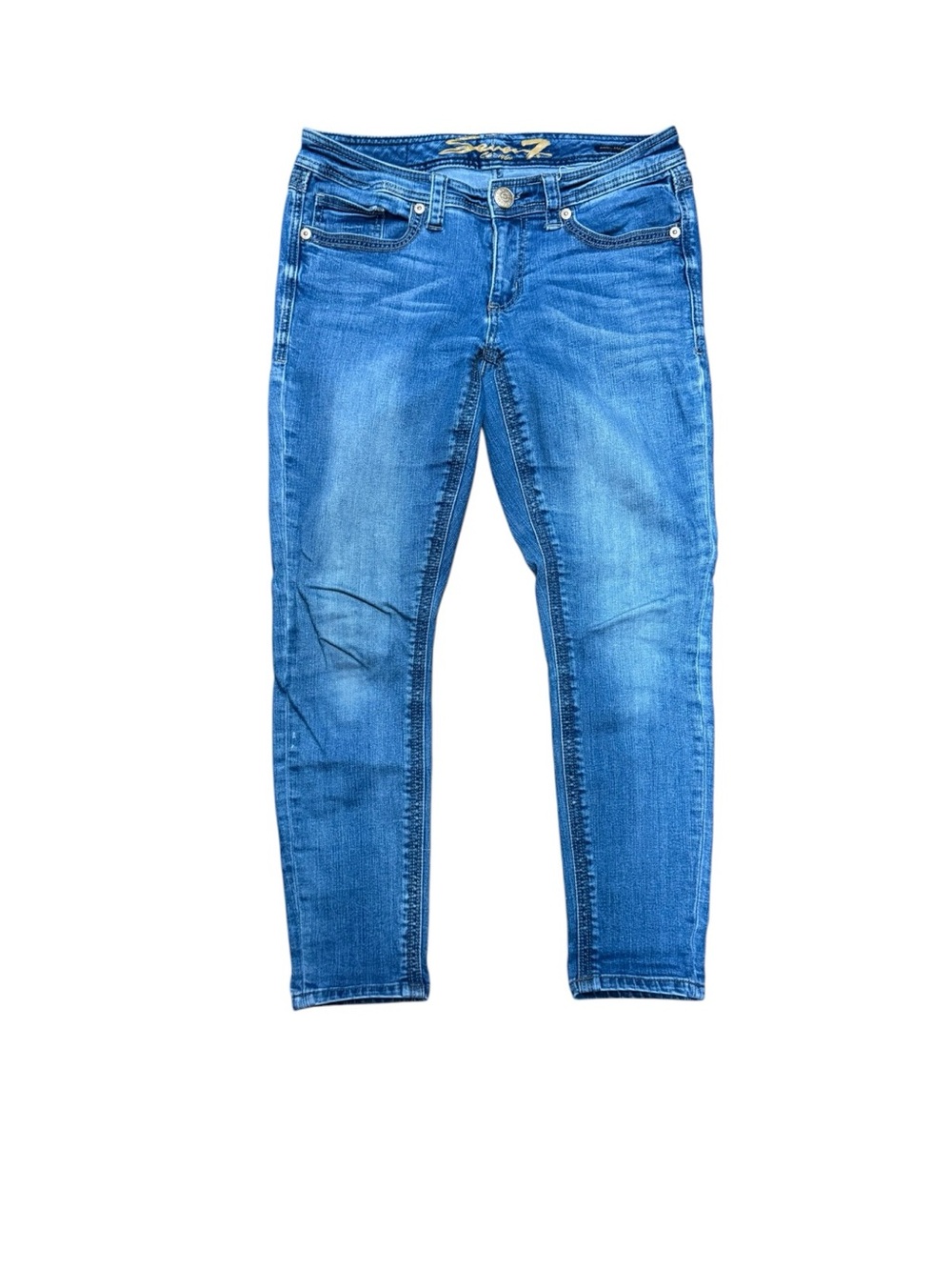 7 For All Mankind Ankle Skinny Blue Denim Jeans size 10